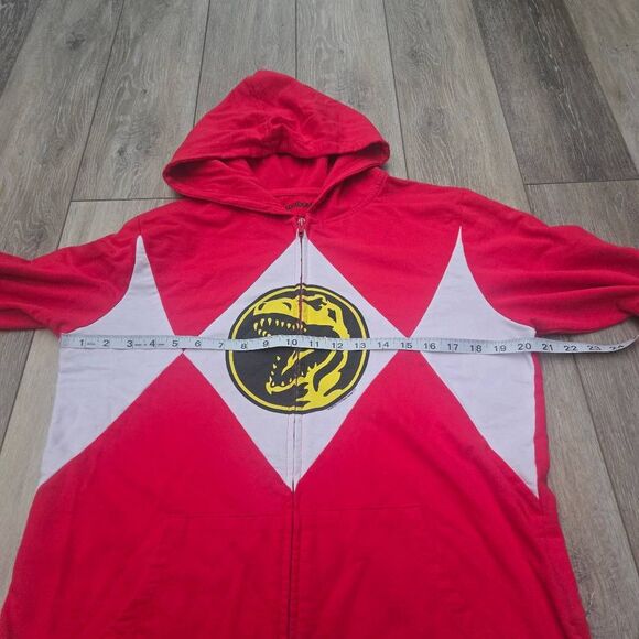 Mighty Morphin Power Rangers Red Ranger hoodie brand WeLoveFine zip up large - Picture 8 of 13